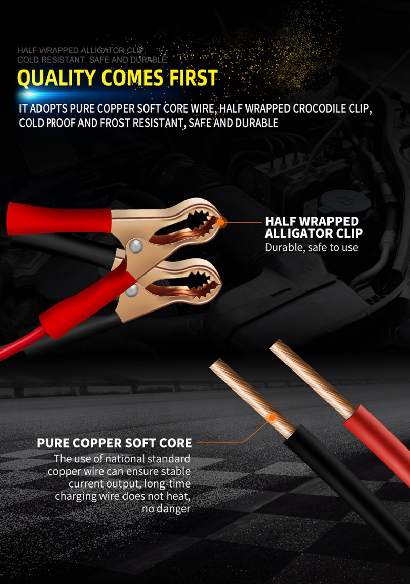 2A Universal Full Automatic Digital LCD Display Car Motorcycle Battery Charger 6V 12V Smart Battery Clips Starting Device