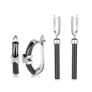 Klassische Schwarz Keramik Ohrringe 2 teile/satz Für Frauen Schmuck X Kreuz Kristall Nie Verblassen Keramik Material oben: Ursprünglich Titel