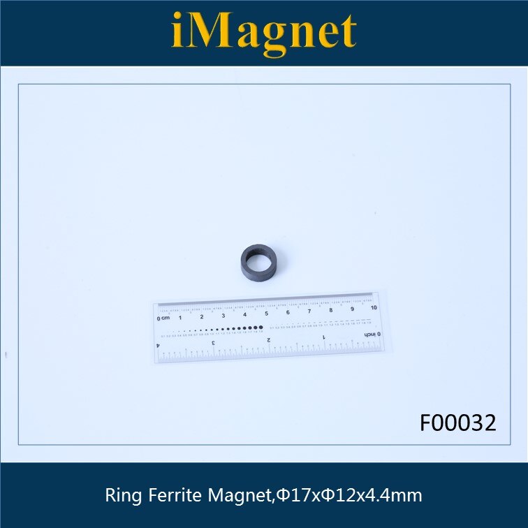 F00032 5 stks/partij Ring Ferriet magneet, Φ17xΦ12x4. 4mm, Custom magnetische stalen ronde ferrietmagneet