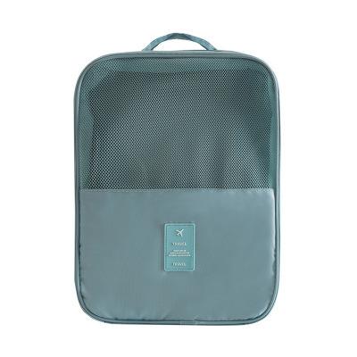 Sac à chaussures étanche en Nylon de couleur unie, sacs à chaussures, sacs de voyage, sac de rangement Portable à Double couche, sac de rangement sec et humide: Blue
