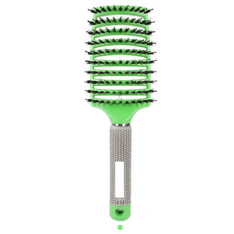 Peigne de Massage du cuir chevelu, brosse à cheveux en poils et en Nylon, brosse à cheveux démêlante humide et bouclée, outils de coiffure pour Salon de coiffure pour femmes: Or