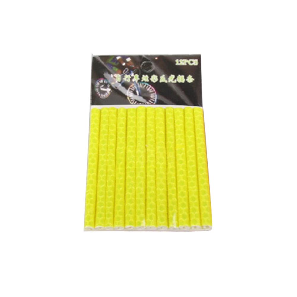 1 Pack Of Bicycle Colorful Reflective Spokes UV Resistant Waterproof Abrasion Resistant Reflective Strips Bicycle Upgrade: Yellow