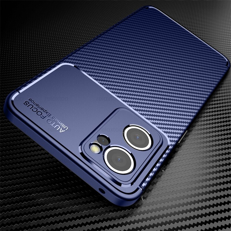 Custodia opaca con motivo in fibra di carbonio per OPPO trova X5 Lite X 5 Light 5G 2022 CPH2371 6.43 &quot;TPU Soft Frame Protect Fundas X5Lite