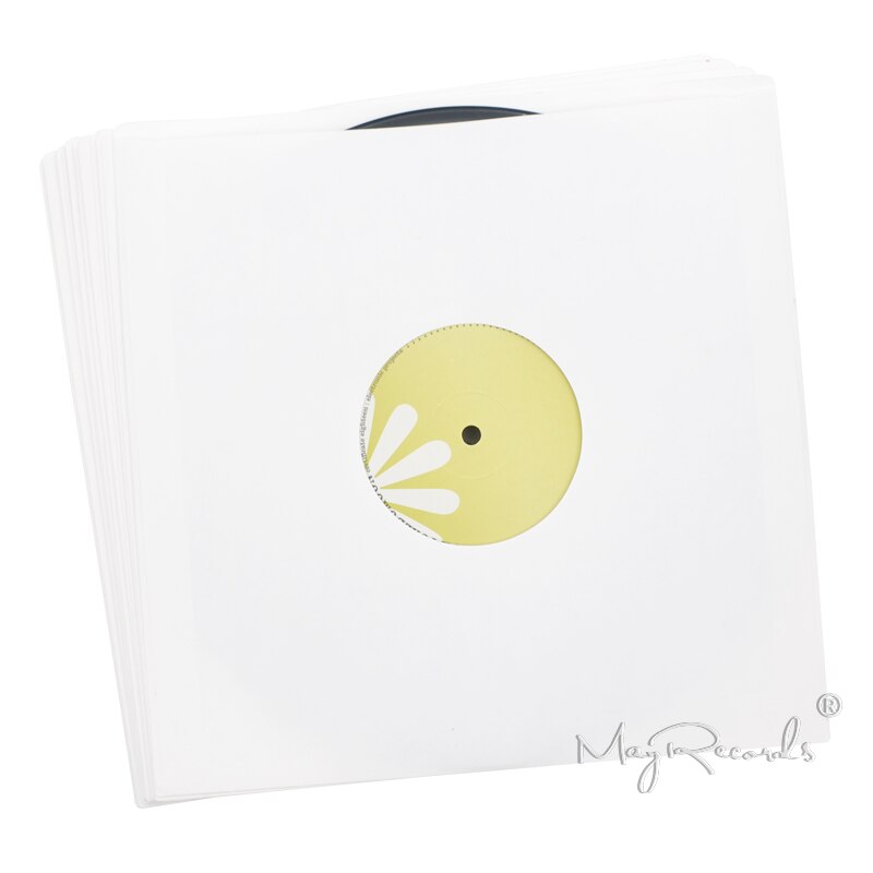 20 de alta qualidade peso pesado ácido livre branco kraft papel mangas internas com furo para 10 record record registro vinil