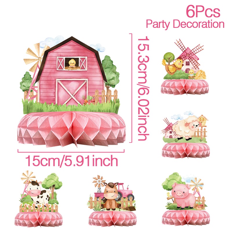 Roze Boerderijdieren Wegwerp Servies Boerderij Thema Verjaardagsfeestje Decor Kinderen 1e Verjaardag Meisje Feestartikelen Baby Shower
