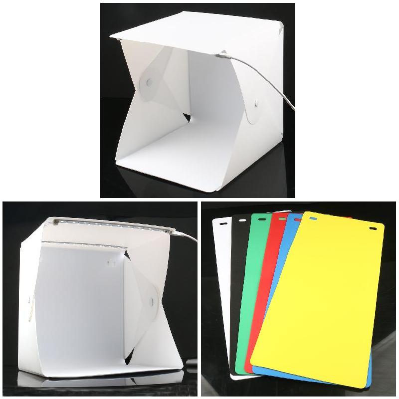 Mini Folding Studio Diffuse Soft Box Lightbox with LED Light Photography Background Photo Studio EM88