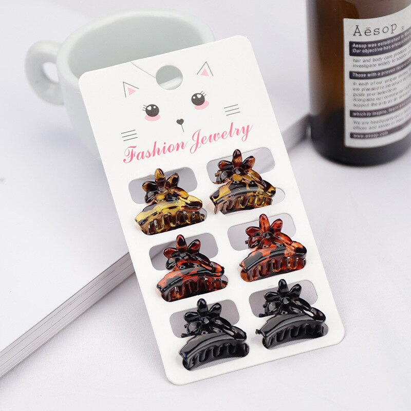 6 Pcs/sets pequeño gancho para el pelo Clips mujeres chicas de pelo pequeño cangrejo garra broches Mini Clips de pelo horquilla accesorios de: 48