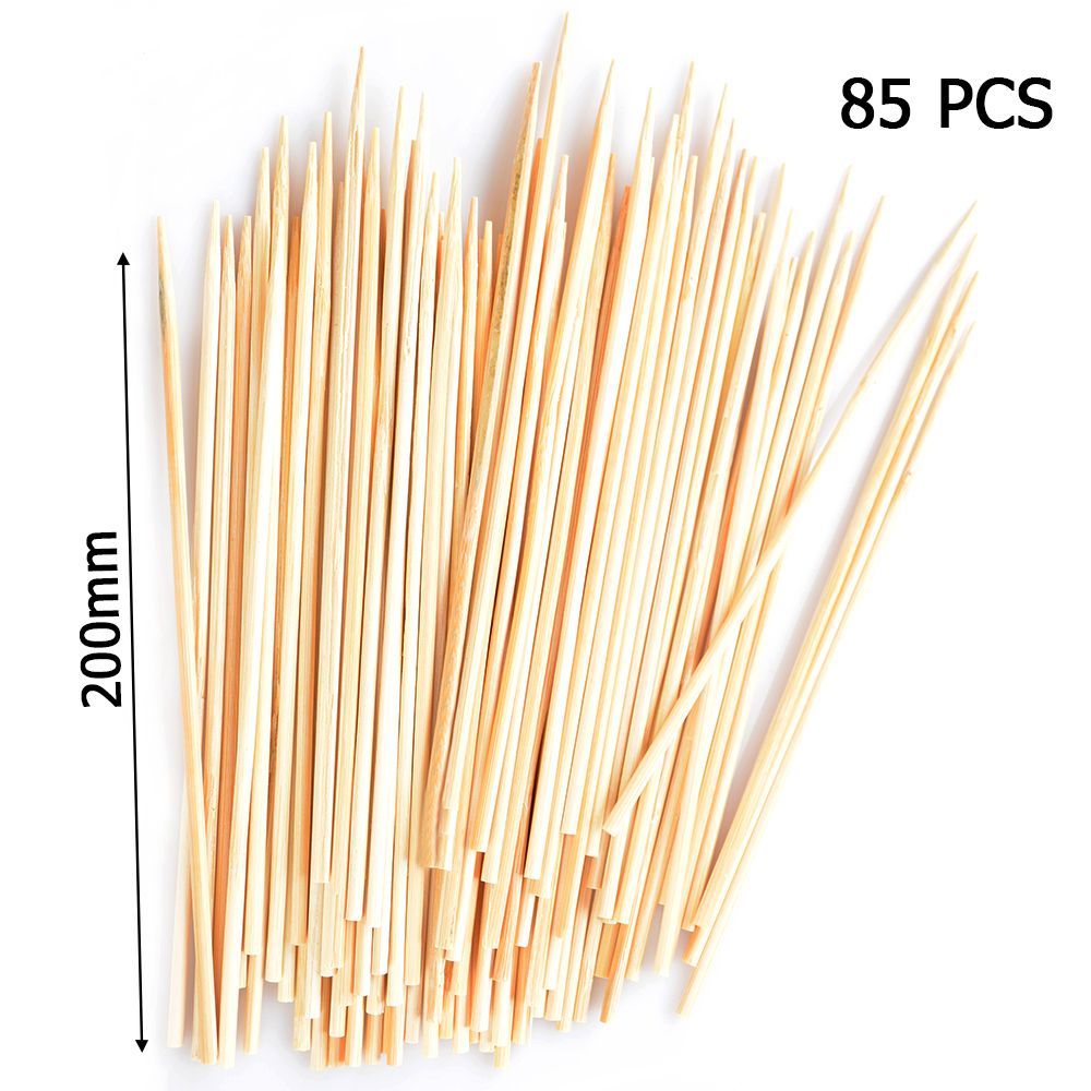 BBQ Outdoor Picnic Bamboo Skewers Wooden Sticks Barbecue Grill Accessories Fruit Fountain Stick Party Grill Kabob Barbecue Tool