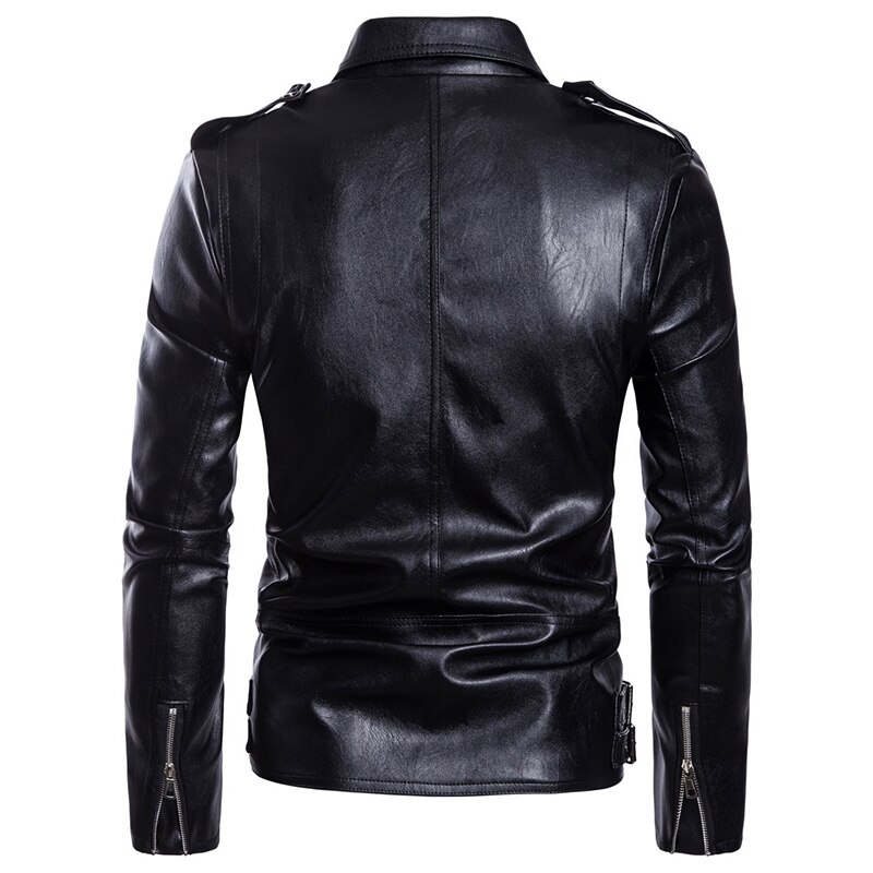 High-end Brand Men's Zipper Leather Jacket Wolverine Casual PU Leather Locomotive Coat Logan Bomber Jacket Slim Coats Size M-5XL