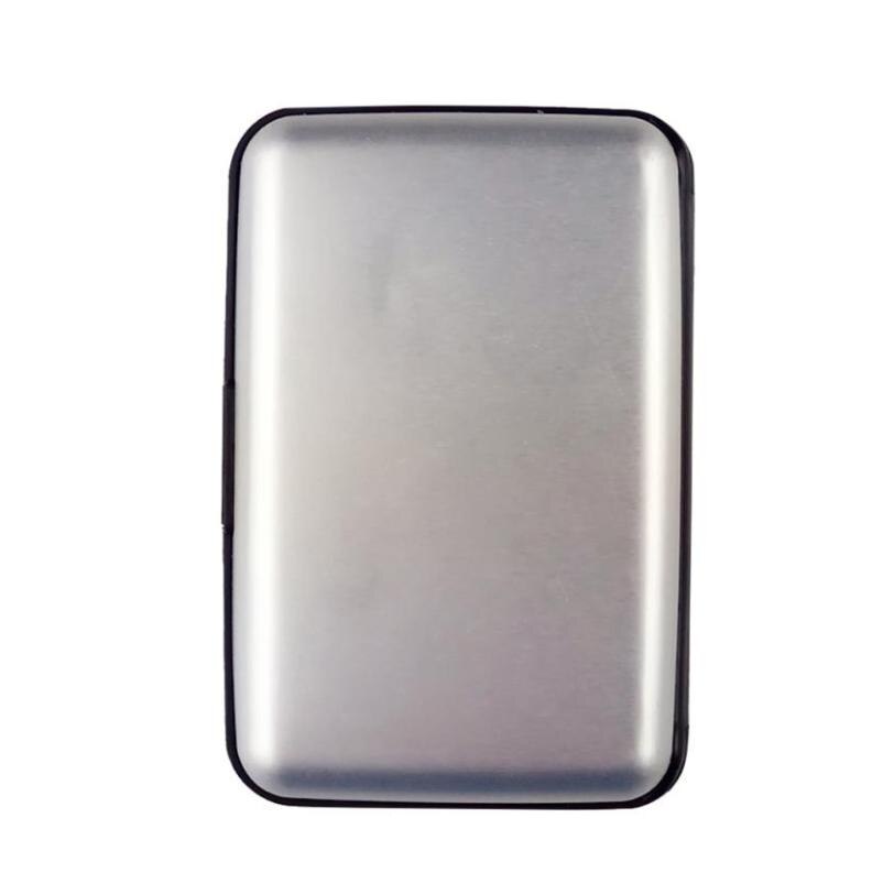 Man's waterproof card holder business ID Credit card wallet plastic pocket box female man cardholder #Zer: Silver