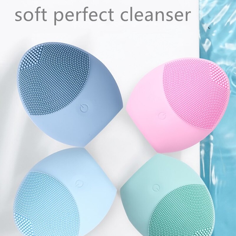 2020 nuova spazzola per la pulizia del viso in silicone mini massaggio elettrico strumento per la pulizia del viso impermeabile spazzola per la pulizia dei pori del viso profondo morbido