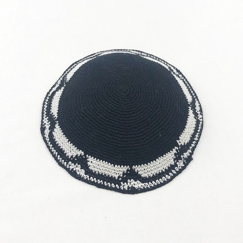 Jewish Kippa 17cm Knitted Cotton Kippah Yarmulke Skullcap: 17