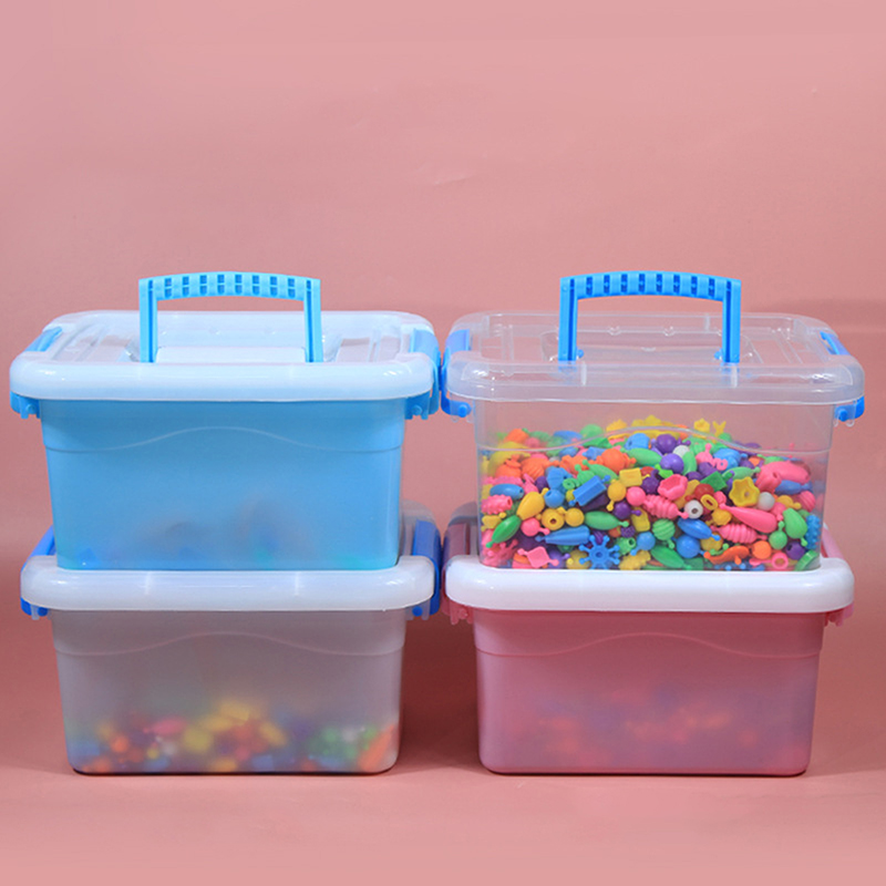 Kunststoff-Aufbewahrungsbox mit Deckel, tragbare transparente Organizer-Kasten für Kinderspielzeug, Studenten-Briefpapier-Behälter, Kosmetik-Sortierbox