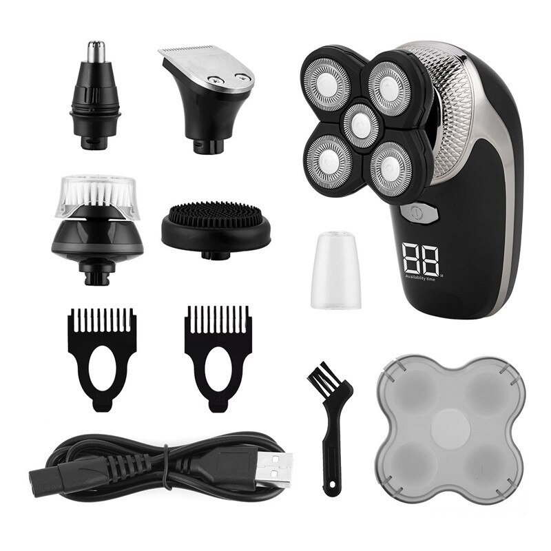 Snel oplaadbare li-batterij elektrische scheerset waterdichte baardtrimmer scheermes tondeuse neushaartrimmer gezichtsborstel: Rc400