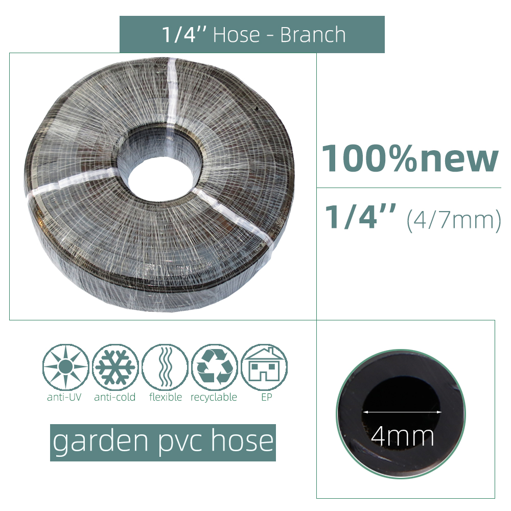 Drip Irrigation System 1/4" Hose 180 Degree Adjustable Sprinkler Kit 4-Way Garden Watering Inserting Ground Micro Flow Dripper