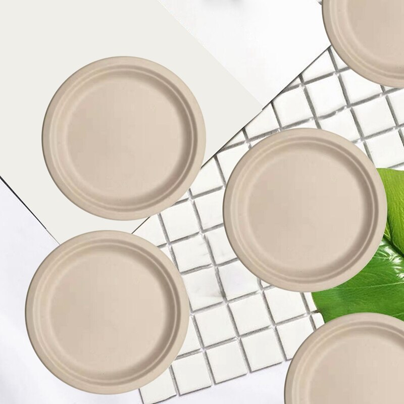 Biodegradable 9 Inch Plates. Great for Lunch, Dinner Parties and Potlucks. Disposable, Compostable Wheat Straw Paper Alternative