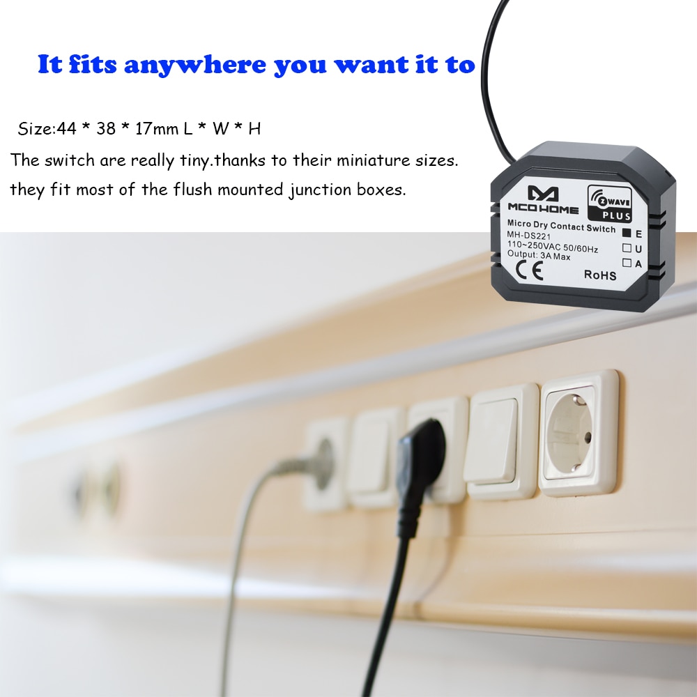 Smart home z-wave plus mikro tør kontakt kontakt mcohome mh -ds221 eu 868.4 til automatisk dør vandventil elektrisk ventil