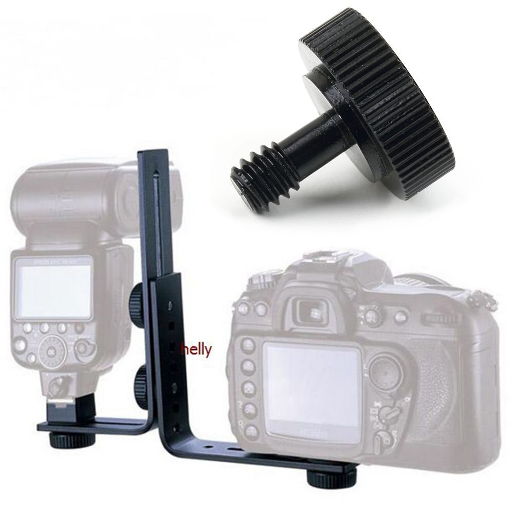 Roestvrij Staal Platte Kop Camera Schroef 1/4 Inch Man-vrouw Schroef Adapter Voor Camera Flash Statief Bracket Stand