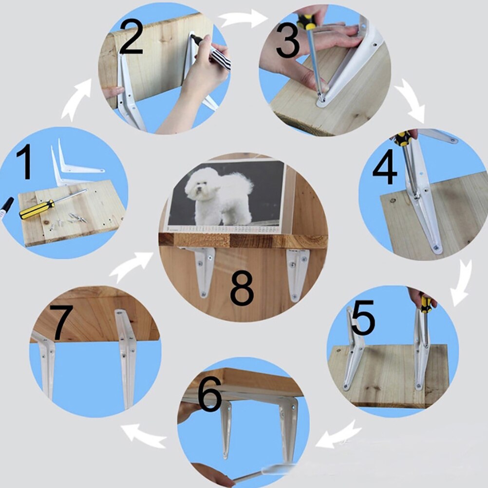 12pcs Shelf Brackets Heavy Duty L Bracket Corner Brace Support Metal Joint Angle Bracket For Hanging Floating Shelves Bracket