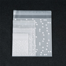 100pcs/lot White Dots Plastic Christmas Bag Transparent Frosted OPP Birthday Party Wedding Cookie Candy Packaging Bag