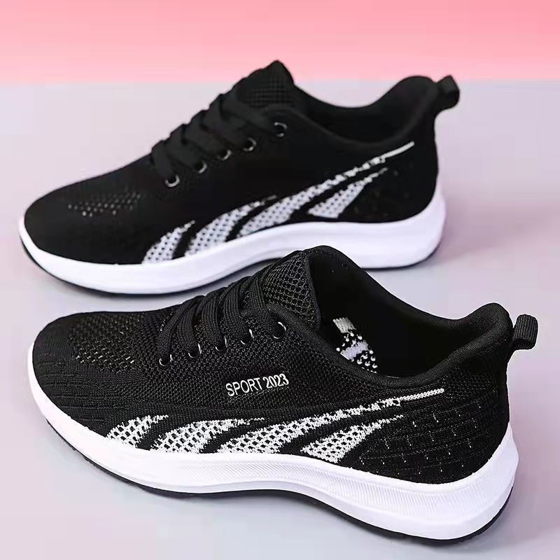 Scarpe da corsa Scarpe da ginnastica traspiranti da donna Scarpe estive con cuscino d'aria in rete leggera Scarpe sportive da donna Scarpe da allenamento stringate per esterni
