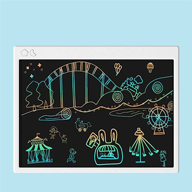 LCD Writing Tablet 16 Inch Drawing Handwriting Pad Message Graphics Board Kids Writing Board Lock Key One-Click Clear Child: 16in colorful white