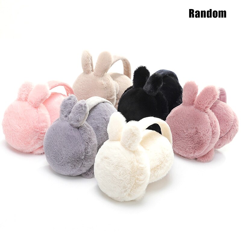 Winter Plush Ear Muffs Foldable Cartoon Women Warm Earmuffs Ear Warmer KNG88: random