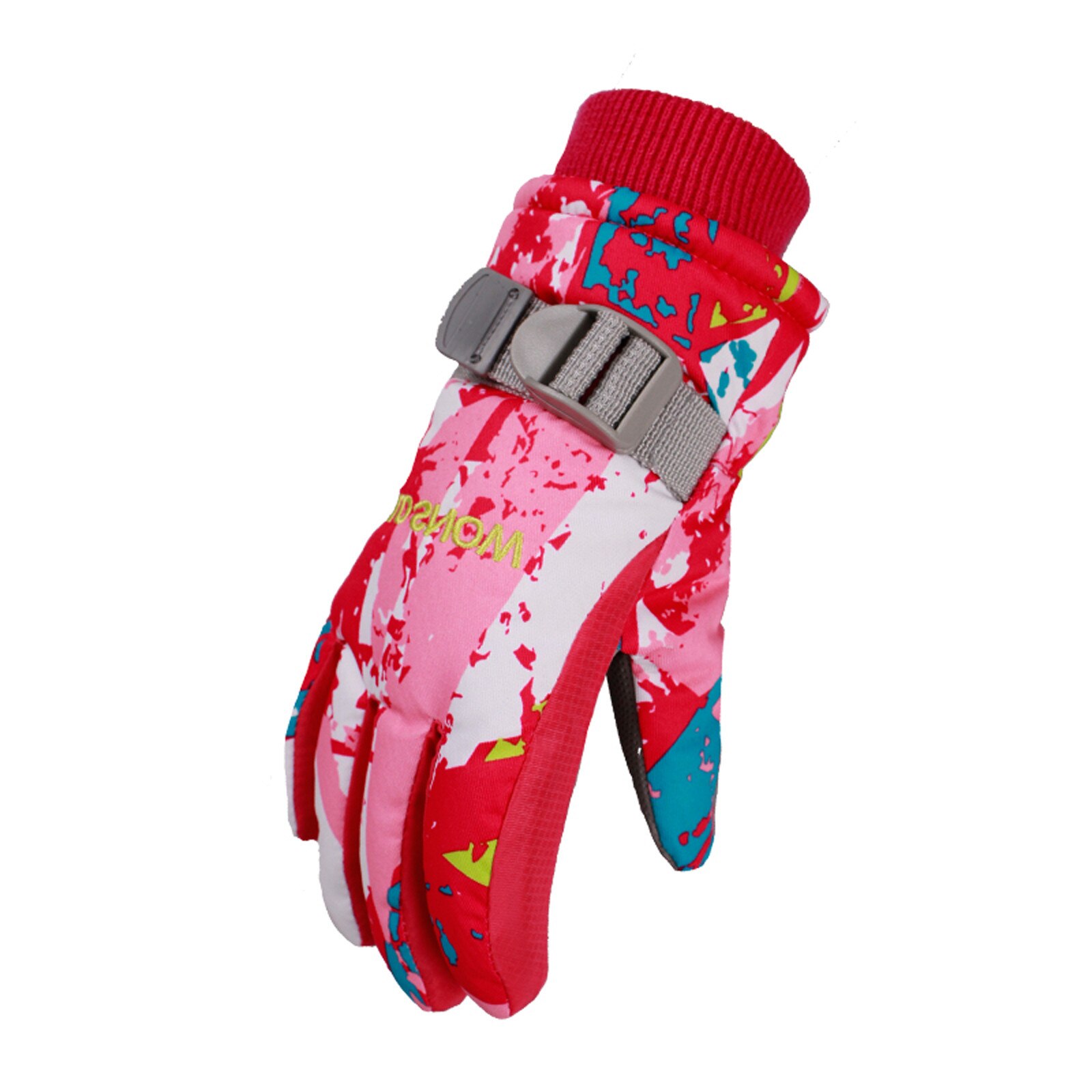 Kids Print Ski Handschoenen Winter Sneeuw Pols Dikker Mitten Jongens En Meisjes Warm Sneeuw Snowboard Winddicht Handschoenen: HT M