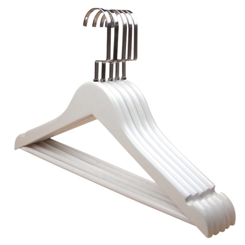 Sainwin 10 stk/parti hvite heltre kleshengere/bukseklemme trehengere