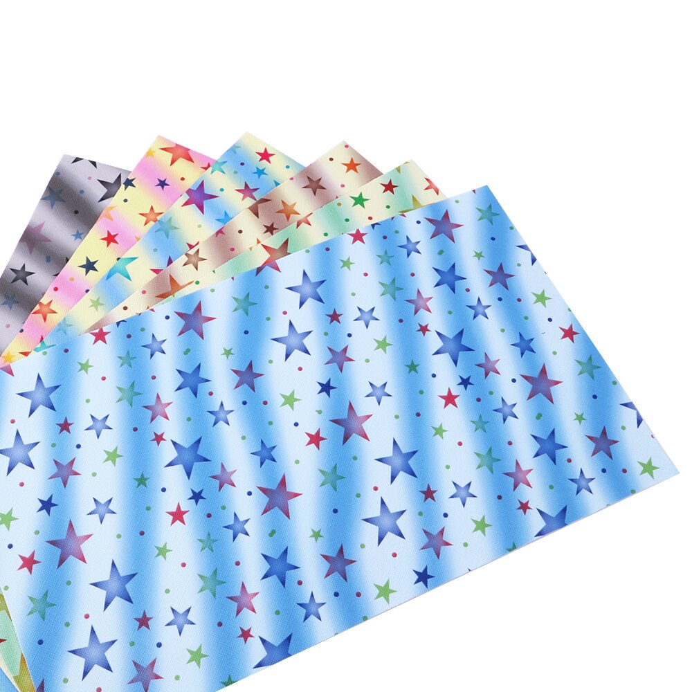 20*34cm Starfish Rainbow Patterns Printed Synthetic Leather,DIY Handmade Materials For DIY Earrings Crafts,1Yc4739