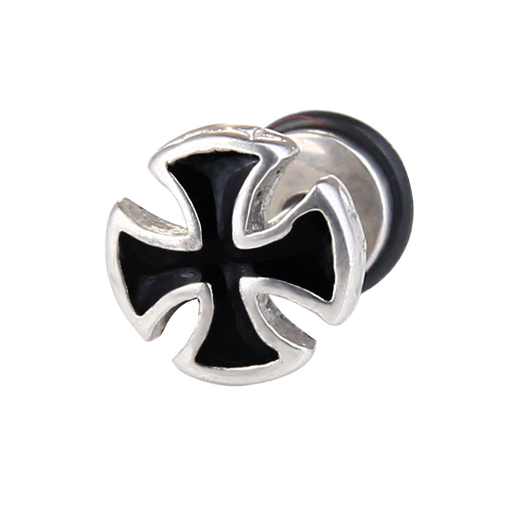 Unisex Vrouwen Mannen Oorbellen Rvs Piercing Nail Schroef Cross Skull Stud Oorbellen Punk Helix Oor Piercings Mode-sieraden: Style 9