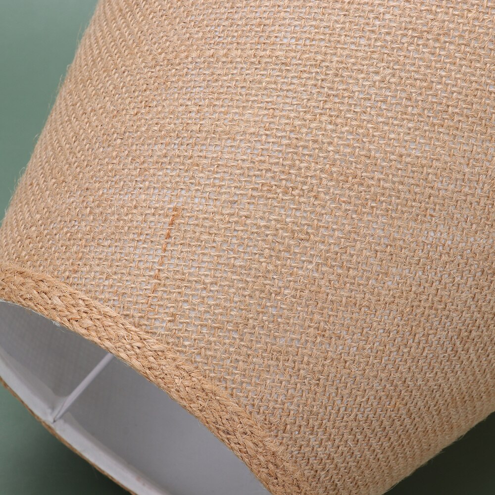 E27 jute klud lampeskærm rustik tønde stof lampeskærm borddæksel til stue soveværelse (khaki)