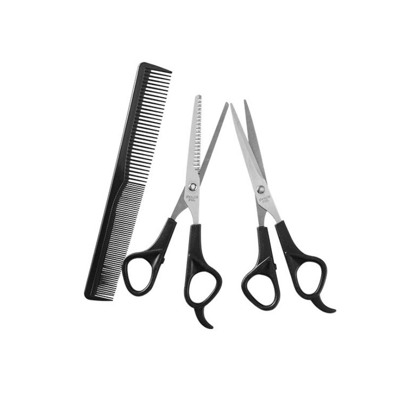 Children's haircut haircut scissors set hairdressing scissors thinning tooth shear flat shear tool pet shearing three-piece: Default Title