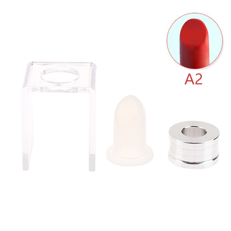 1/3pc/set Silicone Lipstick Mold Silicone Lipstick Mold Aluminum Ring Mould Holder DIY Silicone Lip Balm Mold Craftsl Stand Tube: WHITE