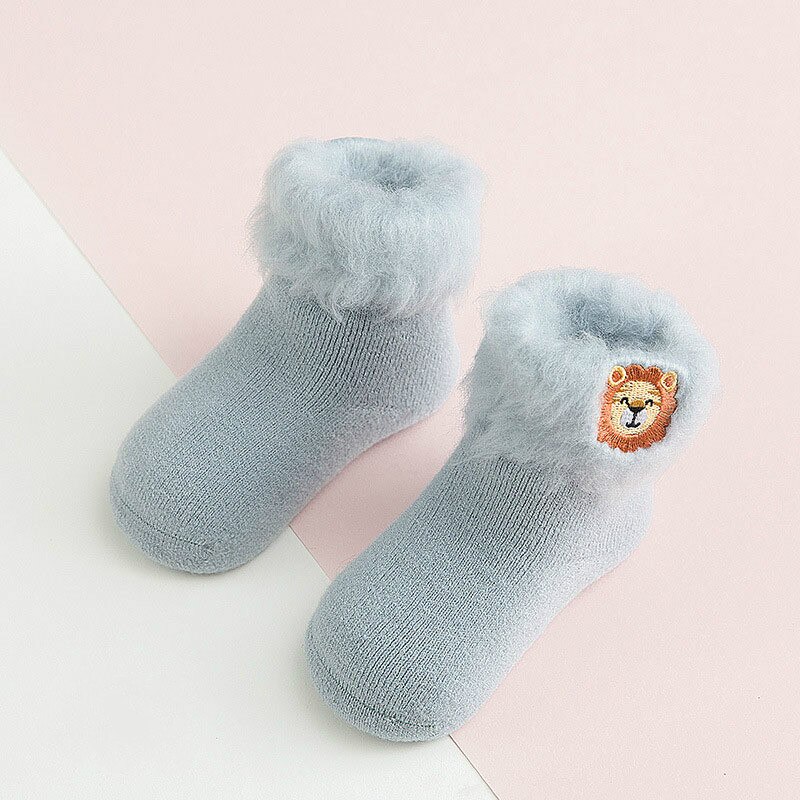 Winter Dikke Warme Badstof Leuke Sokken Cartoon Dieren Sokken Warmer Baby Baby Meisjes Jongens Sok Peuter Warm sok 0-3Y: Blauw / 1-3Y