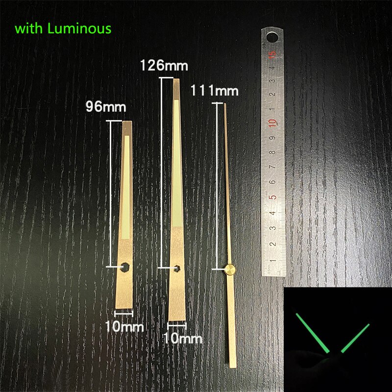 Metal Wall Clock Hands Gold Home Decor Hour Hand Minute Hand Second Hand with Luminous Large Clock Pointer Golden: Gray