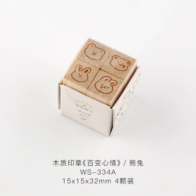 Cute girl boy animal expression decoration stamp wooden rubber stamps for scrapbooking stationery DIY craft standard stamp: D