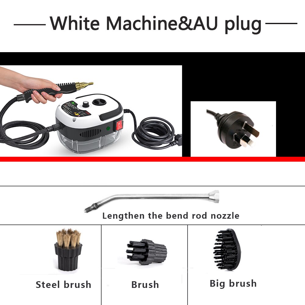 Mini Damp Stoomboot Hoge Druk/Temperatuur Handheld Stoomreiniger Kan Toevoegen Ontsmettingsmiddelen Voor Airconditioning/Keuken: white AU plug / 220 V-230 V