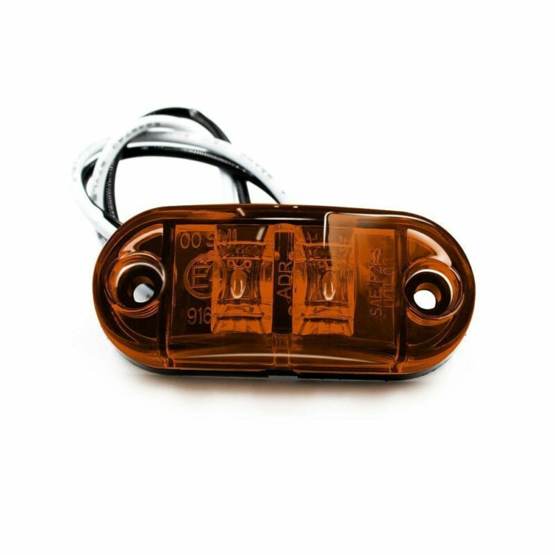 10x 2Diode Car LED Light Oval Clearance Trailer Truck Side Marker Lamp Amber 2.5Inch LED Side Marker Lights