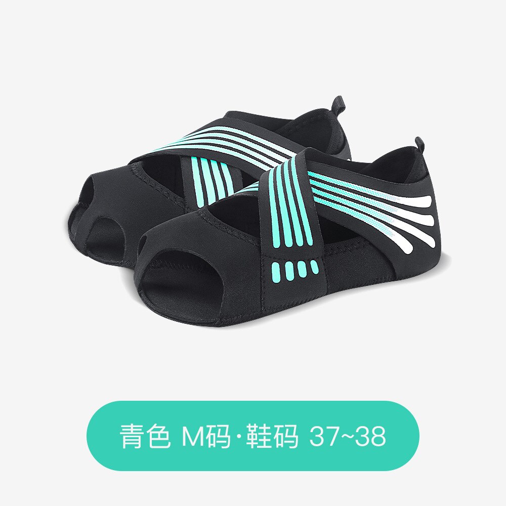 Yoga Shoes Women Soft Bottom Pilates Shoes Five Fingers Training Yoga Socks Dance Backless Shoes Socks: green M 37-38