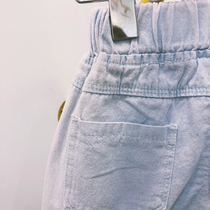 Pantalones cortos de verano para niñas, shorts de tela vaquera para bebés, a la ropa de calle, con lentejuelas plateadas y borlas, de 3 a 9 años