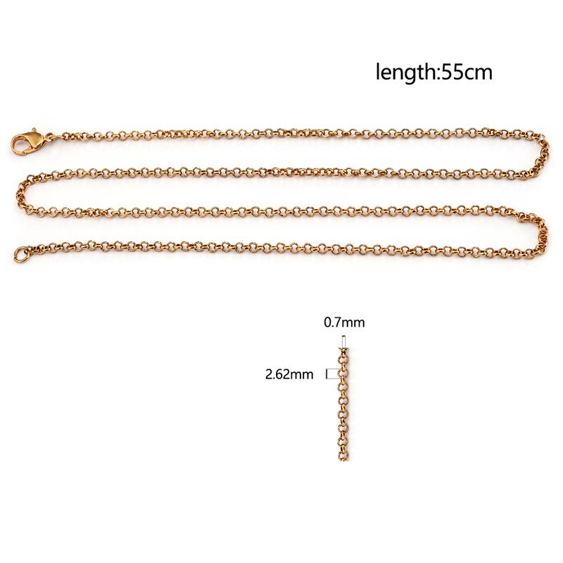 Cadenas de latón para manualidades, accesorios para fabricación de joyas, collares, suministros a granel, cadenas de Eslabón cubano, cierres de Metal de 55cm,