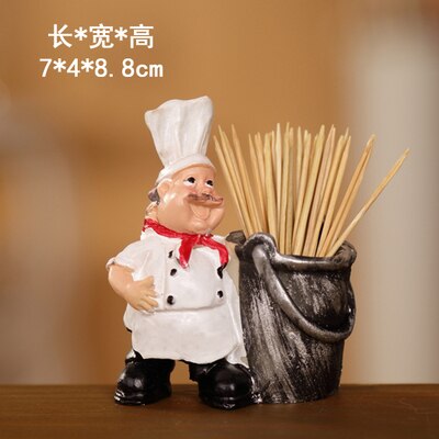 Palillo de dientes decorativo de resina para decoraciones para restaurante decoración para el hogar sostenedor de palillo de chef titular de la tarjeta del nombre: D