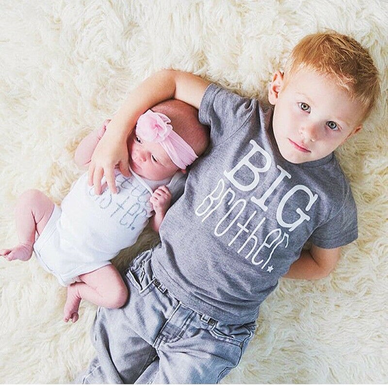 T-shirt d'été pour bébés garçons filles frère | Ensemble de vêtements assortis, barboteuse petite sœur petit frère