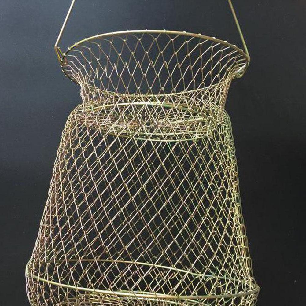 Foldable Portable Steel Wire Fishing Pot Trap Net Crab Crawdad Cage Fish Basket