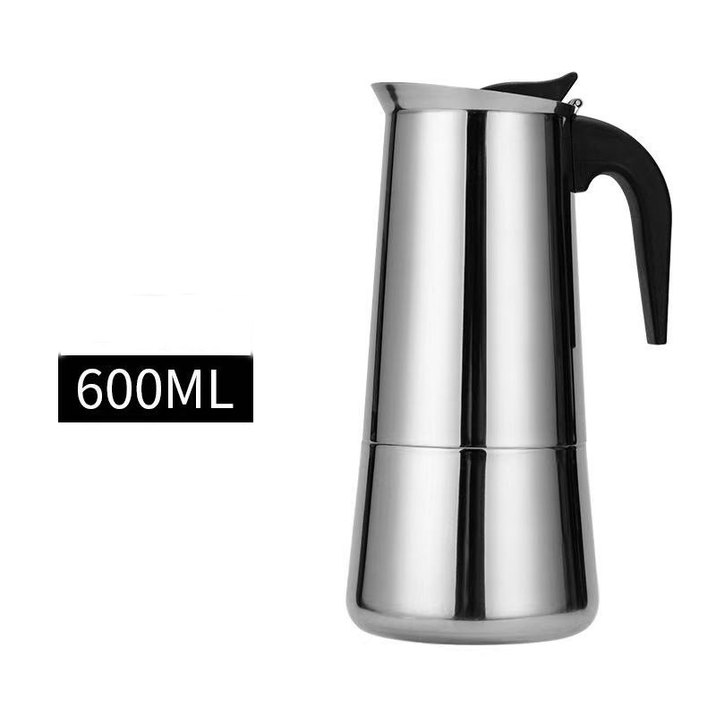 Roestvrij Staal Koffie Pot Mokka Espresso Latte Percolator Stove Koffiezetapparaat Pot Percolator Drinken Tool Koffiekan Latte Kookplaat: 600ml12cup