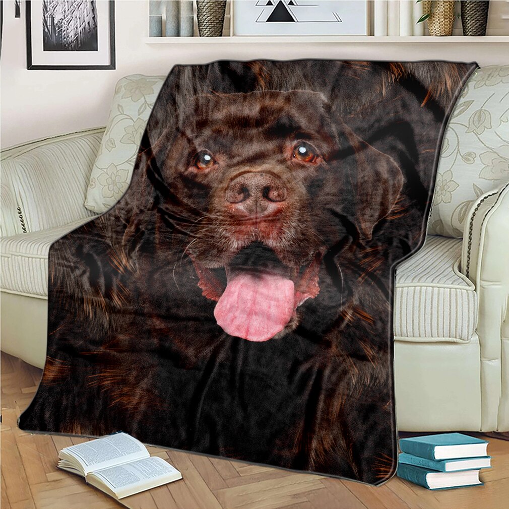 Dierlijke hond zachte flanellen dekens alpaca voor kinderen dikke warme plaid op de bedbank: 4 / 150200cm