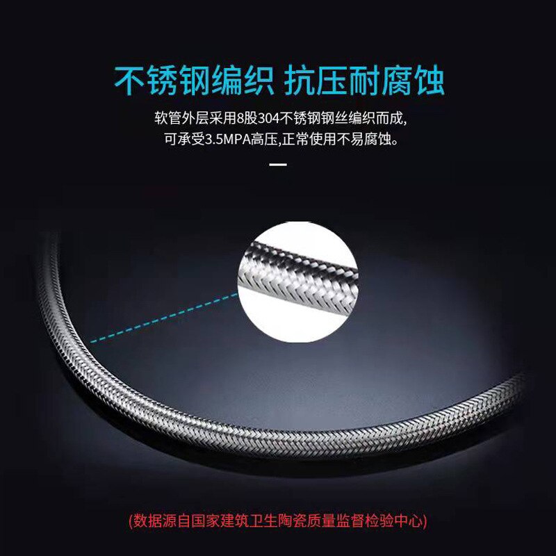 304 Stainless Steel Braided Hose Faucet Toilet Water Heater Cold High Pressure Metal Water Inlet Pipe Bathroom Accessories
