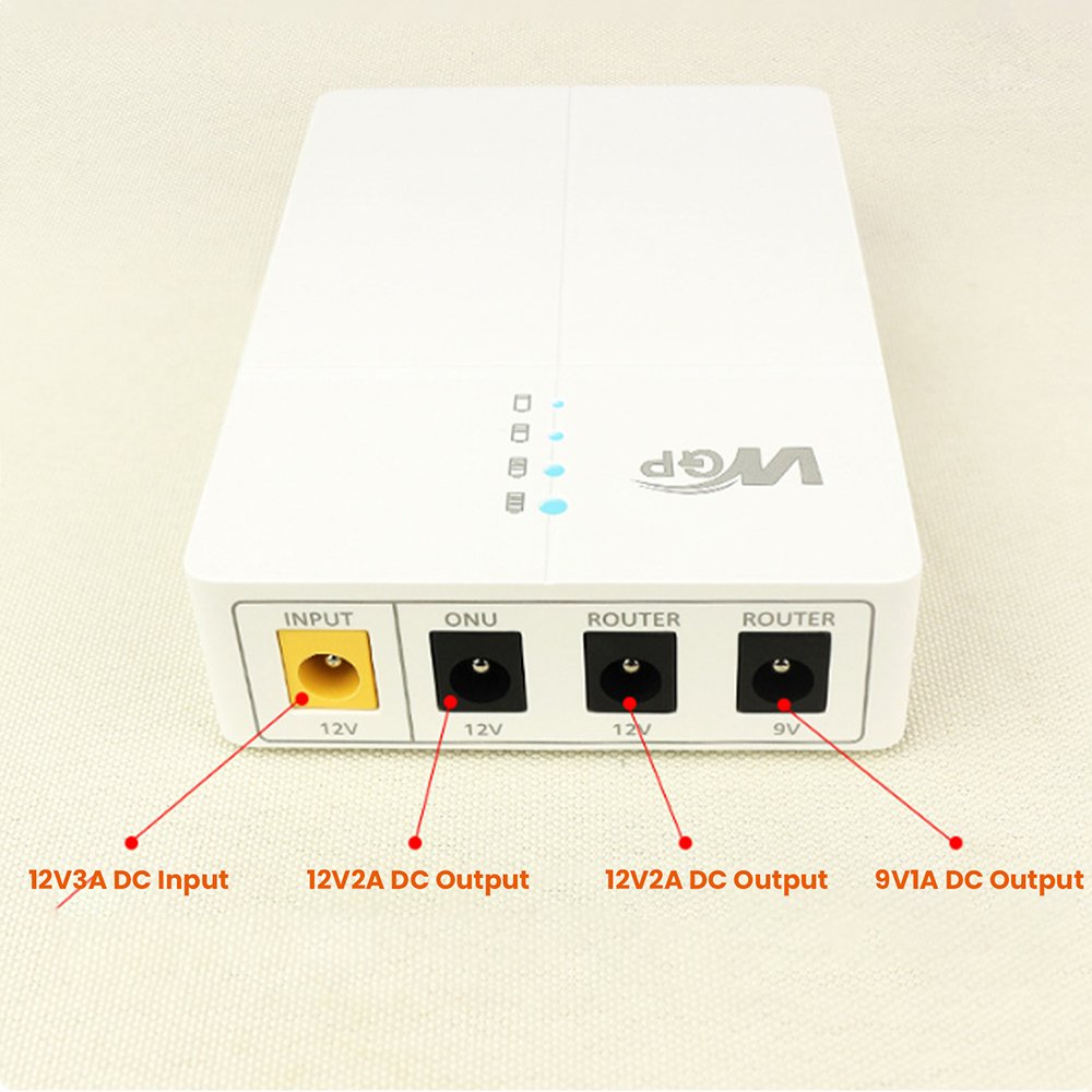 DC 2V 2A/9V 1A Uninterruptible Power Supply 27W Mini UPS 7800mAh Hoge Capaciteit Batterij Backup voor Toegangscontrole Router Camera