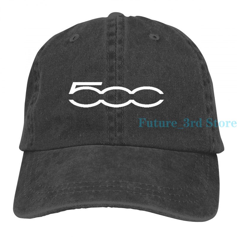 Gorra de béisbol Fiat 500 para hombre y mujer, gorra ajustable a la: 2-Black